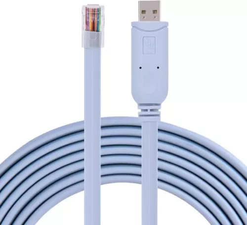 USB2.0 mannelijke naar RJ45 mannelijke kabel voor routers, switches - 18 m CAT5 seriële console platte kabel voor desktops, laptops, routers, switches met HTML-inhoud.