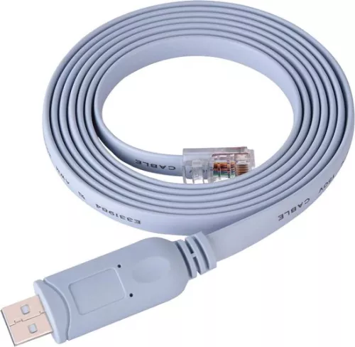merkloos USB2.0 mannelijke naar RJ45 mannelijke kabel voor routers, switches - 18 m CAT5 seriële console platte kabel voor desktops, laptops, routers, switches met HTML-inhoud. (8785310427410)