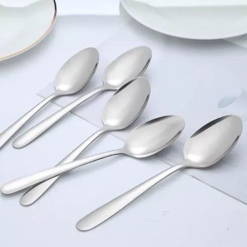 merkloos Set van 24 soeplepels, 20,4 cm, roestvrijstalen eetlepel, spiegelgepolijste tafellepel, vaatwasmachinebestendig, zilveren lepel voor thuis, keuken of restaurant (8998339229198)