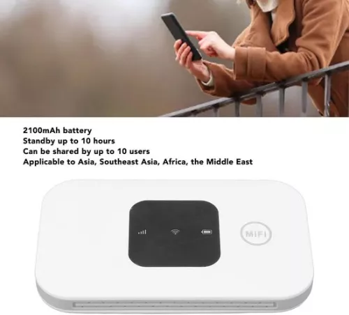 merkloos Draagbare wifi-router – 4G mobiele hotspot – Verbind tot 10 apparaten – Hoge snelheid 2100 mAh USB-aangedreven mobiele wifi-hotspot voor op reis – Internationaal gebruik (6152324328385)