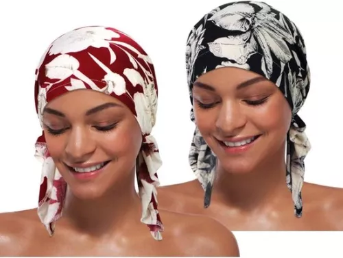 2 stuks Chemo Hat Turban Beanie Voorgeknoopt Hoofddeksel voor Vrouwen - Inhoud toegevoegd