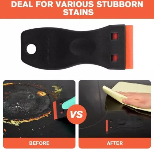 merkloos Schraper met 30 kunststof mesjes - 2 zwart - voor het verwijderen van verf, stickers en meer. (8785306904796)