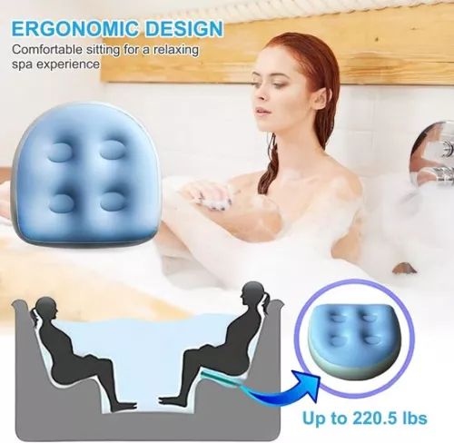 merkloos Spa zitkussen zacht comfortabel opblaasbaar zitverhogerkussen voor wellness en welness - Zitkussen voor extra comfortabele spa-ervaring (8785310310958)