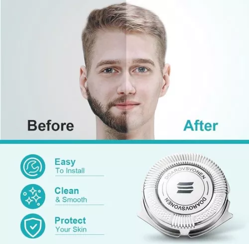 merkloos 3-delige scheerkoppen met kleine borstel - Universeel compatibel met Hq8 Pt720 Pt725 Pt815 Pt860 At890 At899 At750 (6152319936915)