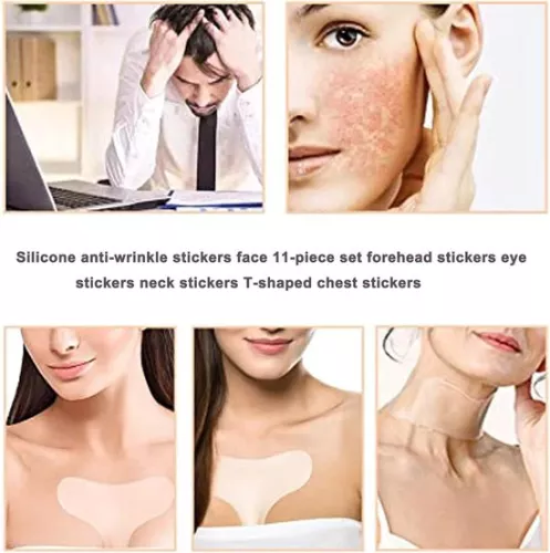 merkloos Herbruikbare siliconen borstrimpelpads - nekrimpelpleisters - voorhoofdpadset - decolletépad - oog-wangstick - Valentijnsdagcadeau (6152342560514)