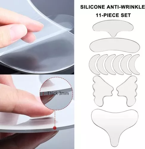 merkloos Herbruikbare siliconen borstrimpelpads - nekrimpelpleisters - voorhoofdpadset - decolletépad - oog-wangstick - Valentijnsdagcadeau (6152342560514)