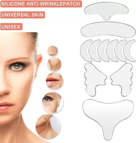merkloos Herbruikbare siliconen borstrimpelpads - nekrimpelpleisters - voorhoofdpadset - decolletépad - oog-wangstick - Valentijnsdagcadeau (6152342560514)