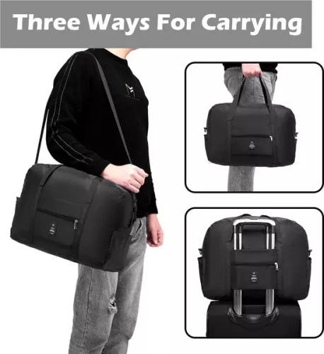 merkloos Opvouwbare handbagage 40x30x20 - Lichtgewicht reistas - Geschikt voor Transavia, Wizzair en Tui Airways (6152413960915)