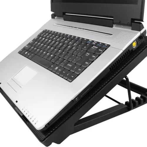 merkloos Laptopkoeler - Laptopkoeling - Ergonomisch - Stil - 5 Ventilatoren - Verstelbaar - Zwart (6150710343387)
