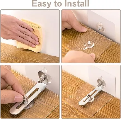 merkloos Anti-kantelmeubel zonder boren - Set van 8 - Muuranker, kindveilig - Anti-kantelhouder voor tv-meubels (8785310227980)