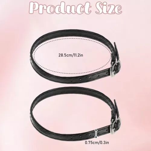 Merkloos Enkelbandjes 6 stuks - Hoge hakken - Elastische verstelbare band - Vervangend leer - Schoenveteraccessoires - Zwart. (8785306903522)