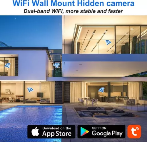 merkloos Wifi 5G/24G verborgen camera 1080p HD microcamera - draadloos met bewegingsdetectie en nachtzicht (6152501525507)