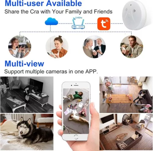 merkloos Wifi 5G/24G verborgen camera 1080p HD microcamera - draadloos met bewegingsdetectie en nachtzicht (6152501525507)