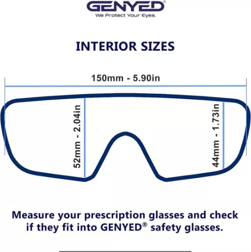 merkloos Veiligheidsbrillen Brildragers CE EN166 gecertificeerd Krasbestendig Anti-condens UV400 lenzen Verstelbare tempelhoek Omsluitend (6152534393319)