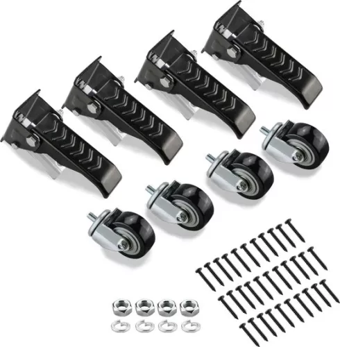 merkloos Zware wielen, 300 kg, werkbank, wielset, 4 stuks, 360 graden rotatie, softclose, werkbank, wielen, meubelwielen, transportwielen, loopwielen voor werkbanken, machines en tafels (4801288882106)