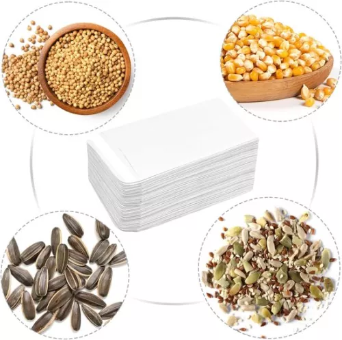 merkloos 100 stuks kleine witte zelfklevende zaad enveloppen kraftpapier munten enveloppen (10x6cm/3,9x2,4inch) (6154124651601)