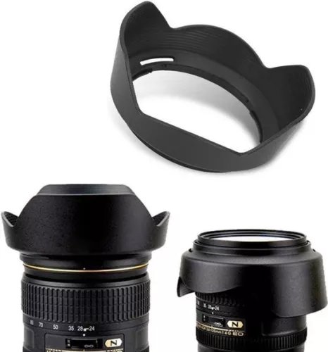 merkloos Zonnekap HB-53 Zwarte plastic zonnekap voor Nikon AF S 24-120mm F 4G ED VR lenzen met inhoud. (8785310189271)