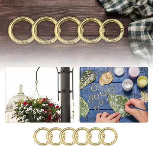 Merkloos Ronde karabijnhaak - Sleutelhangers en tassen - 24 stuks - Goud - Zinklegering (9505396897278)