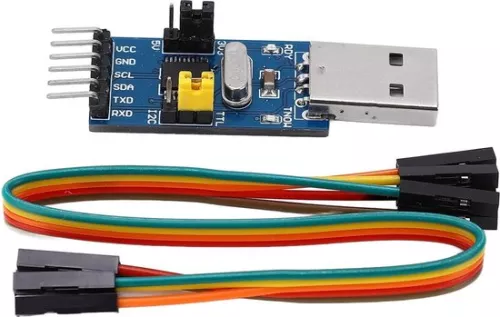 merkloos USB naar IIC I2C UART-converteradaptermodule - Downloaden van seriële gegevens-ISP-programma - Weergave van LED-lampstatus - Spanningsuitgang. (8785310337641)