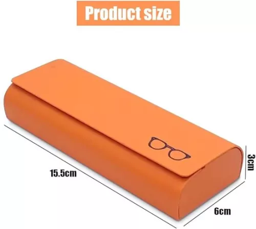 merkloos 4 stuks harde PU-leren brillenkoker, harde brillenkoker, draagbare beschermhoes voor vrouwen, mannen en kinderen (4 kleuren), zwart, grijs, wit, oranje, één maat, voor zonnebrillen, leesbrillen en sportbrillen (8410900986540)