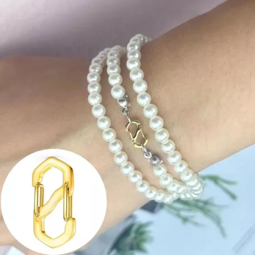 merkloos Kettingsluitingen van roestvrij staal - 12 stuks armbandsluitingen - Zilveren sluitingen voor armbanden met mini-karabijnhaken (8785304912557)