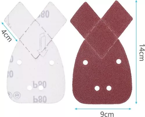 merkloos Schuurvellen | 50 stuks + schuurpapier Mouse schuurmachine | Vervangkoppen | Korrel 40/60/80/120/240 | Handschuurmachine Black and Decker Detail (8785304484443)