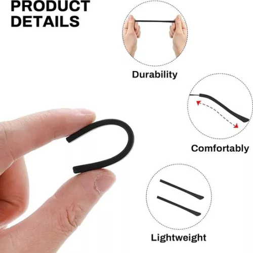 merkloos 20 paar siliconen gecoate eindkappen voor brillen - antislip tempelreparaties - zachte antislip coating - antislip tempels - tempels (6152350584588)