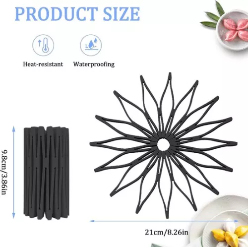 merkloos Siliconen onderzetters voor warme gerechten - antislip - hittebestendig - keuken - tafel - hete potten - pannen - 3 stuks (8785302705427)