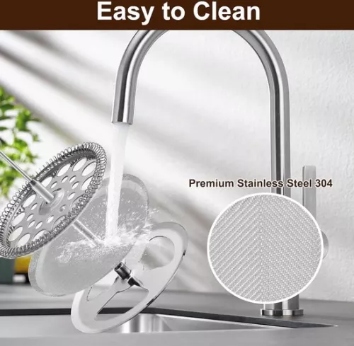 merkloos Vervangende filterzeef voor French Press 1 liter - RVS koffiepersfilter - Vervangende filterzeef met gaas - Koffieperszeef - 1000 ml - 8 kopjes (8785310229946)