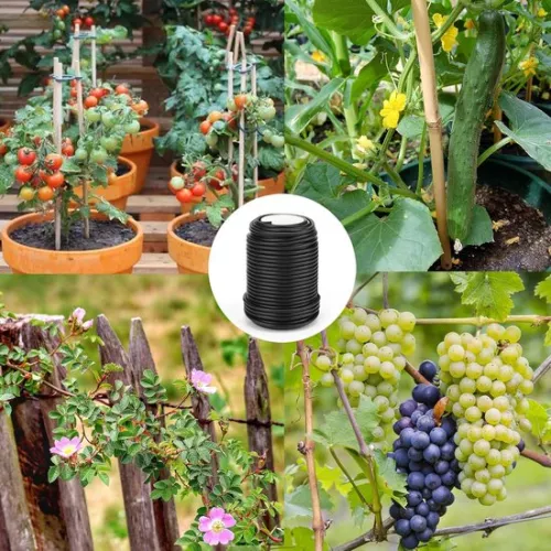 Merkloos Zwart binddraad - 3,5 mm plantendraad - 20 m - rubber - plastic (9507373872582)