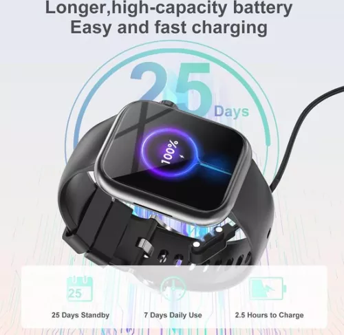 merkloos Smartwatch voor mannen en vrouwen met Bluetooth, 1,83 inch HD, 110+ sportmodi, slaapmonitor, SpO2, hartslagmeter, IP68, fitnesshorloge voor iOS en Android (6152605831863)