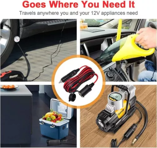 merkloos Verlengkabel voor sigarettenaansteker - 3 m waterdicht - 20 AWG - 15A zekering - 12V/24V - DC-adapter voor boot en motorfiets (8785305910729)