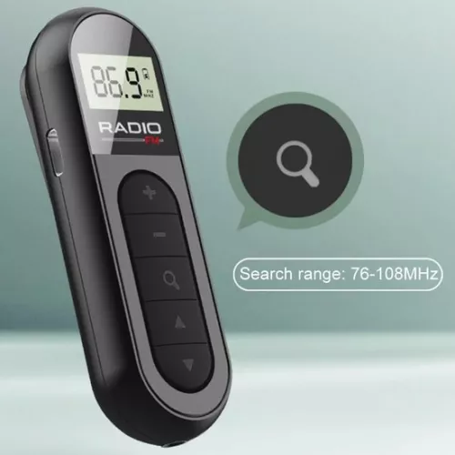 merkloos Draagbare FM-radio-ontvanger met achtergrondverlichting en LCD-scherm - Mini-zakradio voor sport en toerisme (6152607295212)