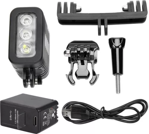 merkloos Waterdichte LED-videolamp voor camera's - Dimbare onderwaterlamp - Duiklamp - Compatibel met GoPro 4 3 2 1 . (8785311195400)