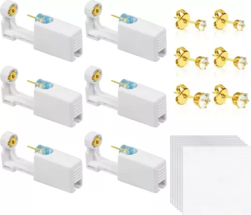 Pijnloze wegwerp oorpiercingpistoolset - DIY, veiligheid, asepsis - inclusief 10 oorknopjes