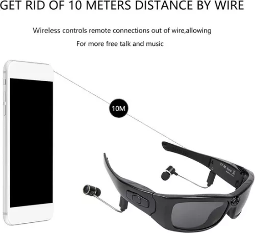 merkloos Zonnebril Camera HD 1080P Video Recorder Draadloze Video Zonnebril Gepolariseerde Lens - Ondersteuning Bellen Video Muziek Rijden Paardrijden. (6152309217215)