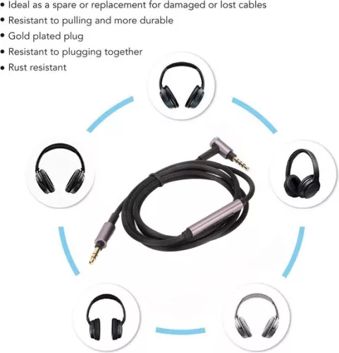 merkloos Vervangende upgrade-audiokabel voor Sony WH XB910N XB 950BT 900N 700 MDR 1A MDR 100abn MSR7 1rmk2 100AAP ATH MSR7 hoofdtelefoonkabel met microfoon. (6152348780718)