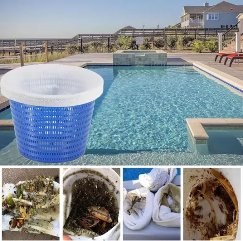 10 stuks skimmersokken voor fijnfiltering in zwembaden - herbruikbare filtersokken voor skimmernetten - filteraccessoires voor zwembaden.