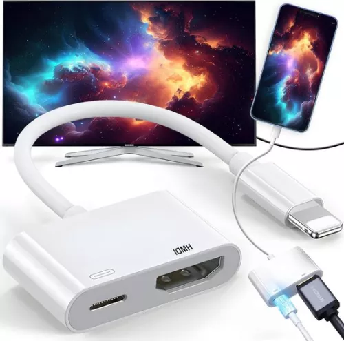 Phone 13 HDMI-adapter Full HD 1080p Plug and Play digitale AV-adapter - Video- en audioaansluiting HDMI-kabel - Scherm naar tv HDTV-monitor