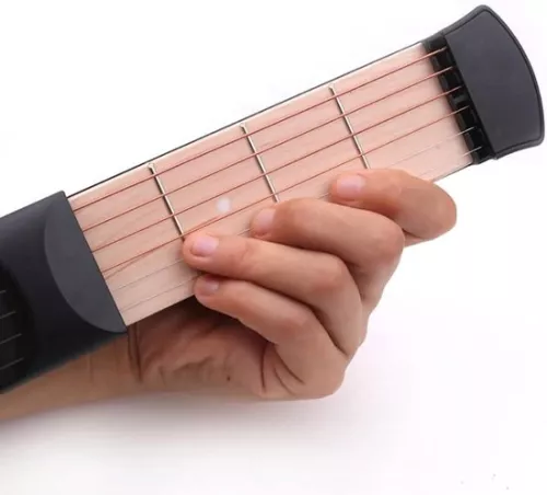 merkloos Draagbare gitaaroefentool met 6 frets voor linkshandigen - Gitaargadget, akkoordentrainer voor beginnende gitaristen (8785307206912)