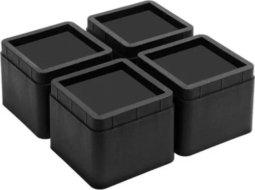 Set van 4 verstelbare bedverhogers - Robuuste meubelverhogers voor bedden - Stapelbaar en verstelbaar - 5 cm