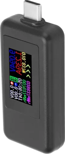 USB-C stroommeter - DC-30V USB-C stroomtester - 2-in-1 meter - USB stroom- en spanningstesttafel - USB-C bidirectionele tester - Kleurenscherm - Multimeter - kopen.