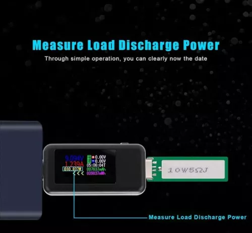 merkloos USB-C stroommeter - DC-30V USB-C stroomtester - 2-in-1 meter - USB stroom- en spanningstesttafel - USB-C bidirectionele tester - Kleurenscherm - Multimeter - kopen. (8785310337627)