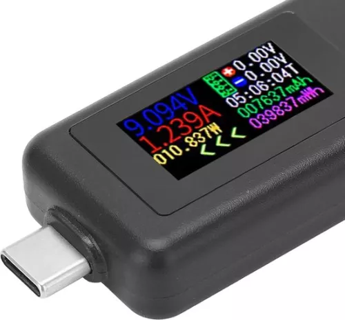 merkloos USB-C stroommeter - DC-30V USB-C stroomtester - 2-in-1 meter - USB stroom- en spanningstesttafel - USB-C bidirectionele tester - Kleurenscherm - Multimeter - kopen. (8785310337627)