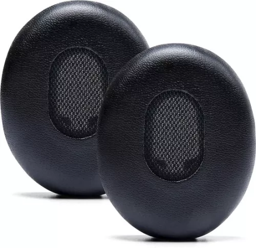 merkloos Vervangende oorkussens voor Bose QuietComfort 3 - Duurzaam leer - Zacht traagschuim - Extra dik - Compatibel met Bose QC3 On-Ear hoofdtelefoon - Zwart (8785304875401)