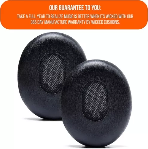 merkloos Vervangende oorkussens voor Bose QuietComfort 3 - Duurzaam leer - Zacht traagschuim - Extra dik - Compatibel met Bose QC3 On-Ear hoofdtelefoon - Zwart (8785304875401)
