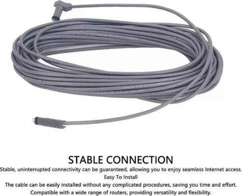 merkloos Vervangingskabel van 9 meter voor rechthoekige satellietontvanger V2 - Internetkit satellietkabelverlenging - Waterdicht - Multifunctioneel (8785306193176)