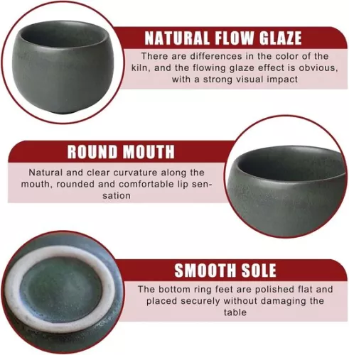 merkloos Espressokopjesset van 5 50 ml - dik keramiek - zonder oor - hoogwaardig aardewerk - cadeau voor dames en heren. (8785310191076)