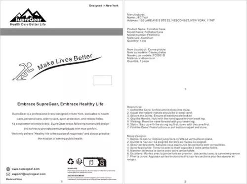 merkloos Opvouwbare wandelstok - 5 niveaus verstelbaar - Lichtgewicht en draagbaar - Polsband en T-handgreep - Ouderen en gehandicapten - Blauwe bloemenprint (6152926816877)