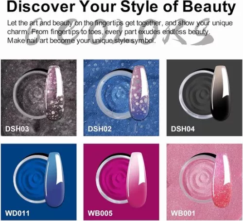 merkloos Dipping Powder Nails Set Starter Kit - 6 kleuren Thermo Dip Powder met accessoires (6154107893875)